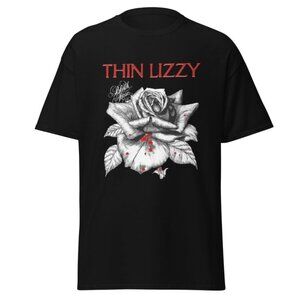 Black Rose Thin Lizzy Shirt 70s Rock Music Unisex Tee 92